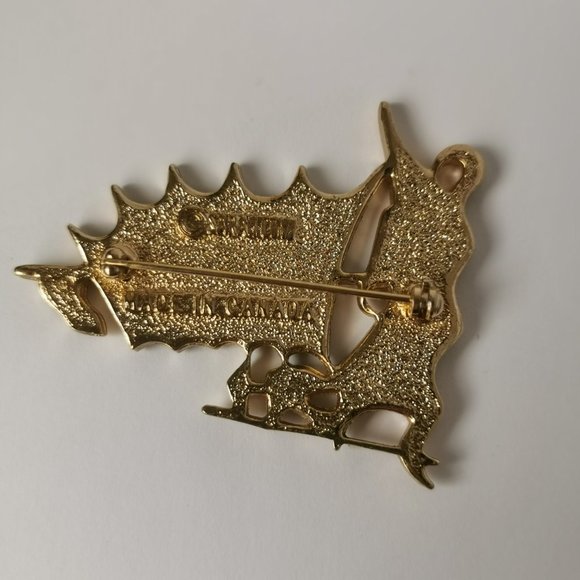 (Lot of 2) Vintage Sarah Coventry Enamel Sailboat brooch + Signed Violin Brooch - Picture 7 of 8